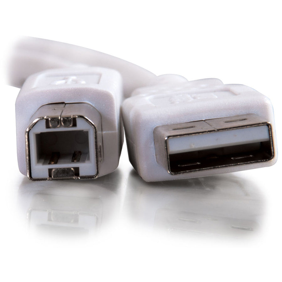 C2G 6.6ft USB to USB B Cable - USB A to USB B - USB 2.0 - White - M/M — 13172