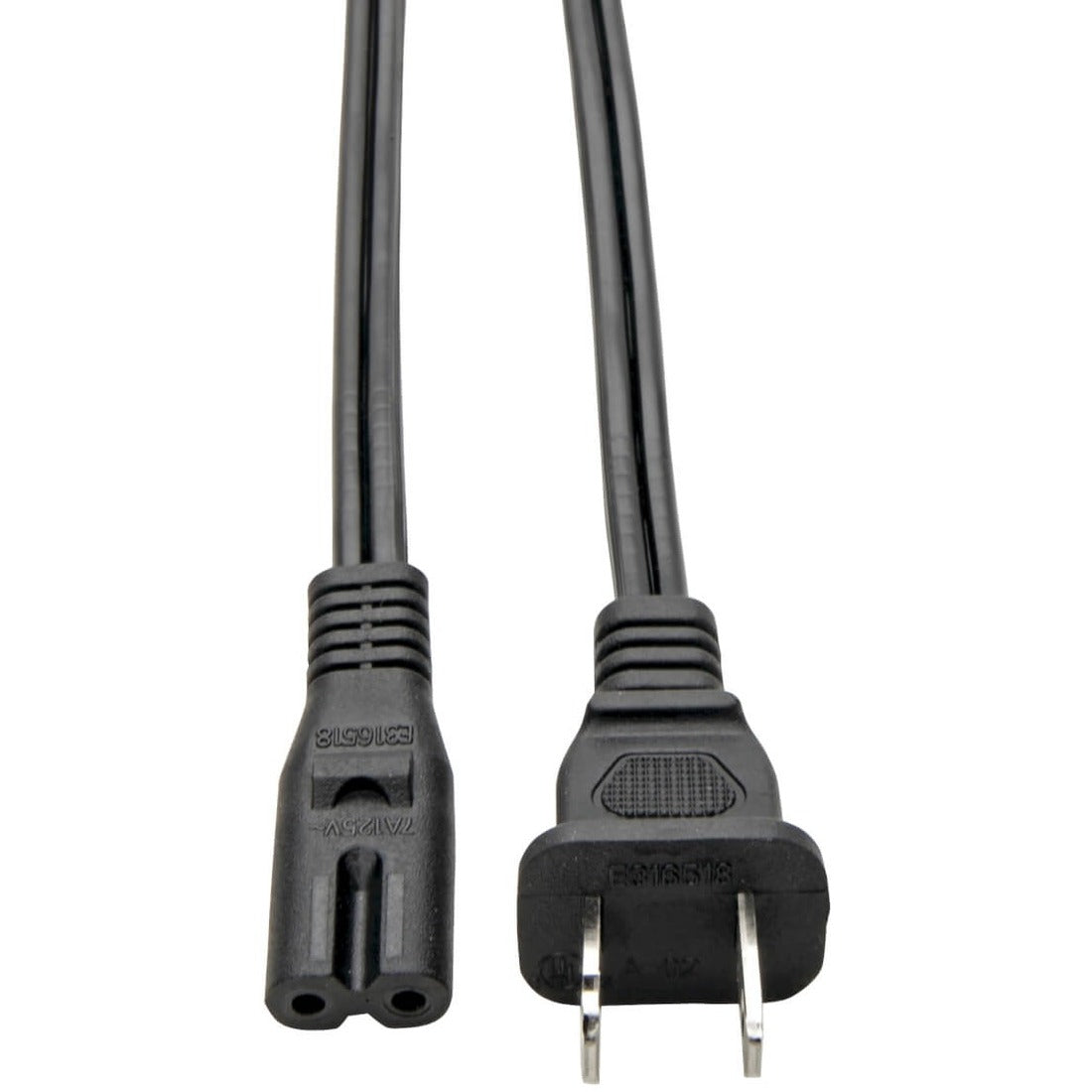 Eaton Tripp Lite Series 2-Slot Non-Polarized Replacement Power Cord, 1-15P to C7 - 10A, 120V, 18 AWG, 6 ft. (1.83 m), Black — P012-006