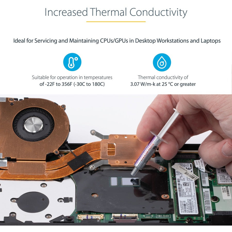 StarTech.com Thermal Paste, 1.5g Metal Oxide Heat Sink Compound, Re-sealable Syringes, CPU Paste — SILVGREASE1