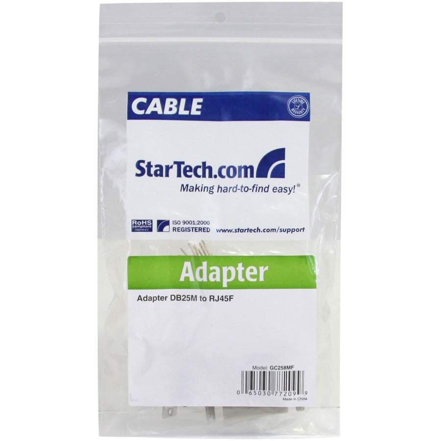StarTech.com DB25 to RJ45 Modular Adapter - Serial adapter - DB-25 (M) - RJ-45 (F) — GC258MF