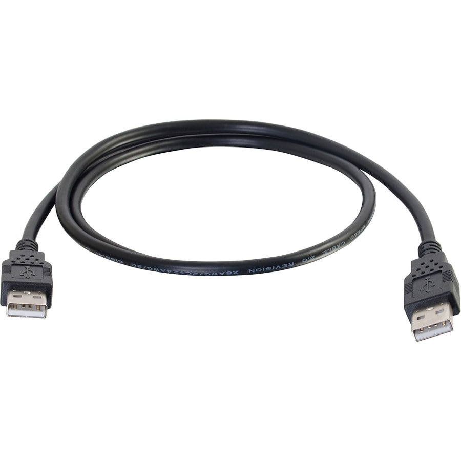 C2G 6.6ft USB Cable - USB A to USB A Cable - USB 2.0 - Black - M/M — 28106