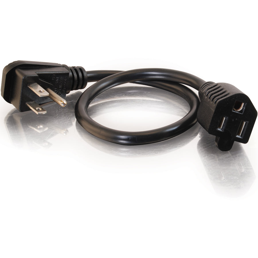C2G 1.5ft Flat Plug Power Strip Plus - 18 AWG - NEMA 5-15P to NEMA 5-15R — 29804