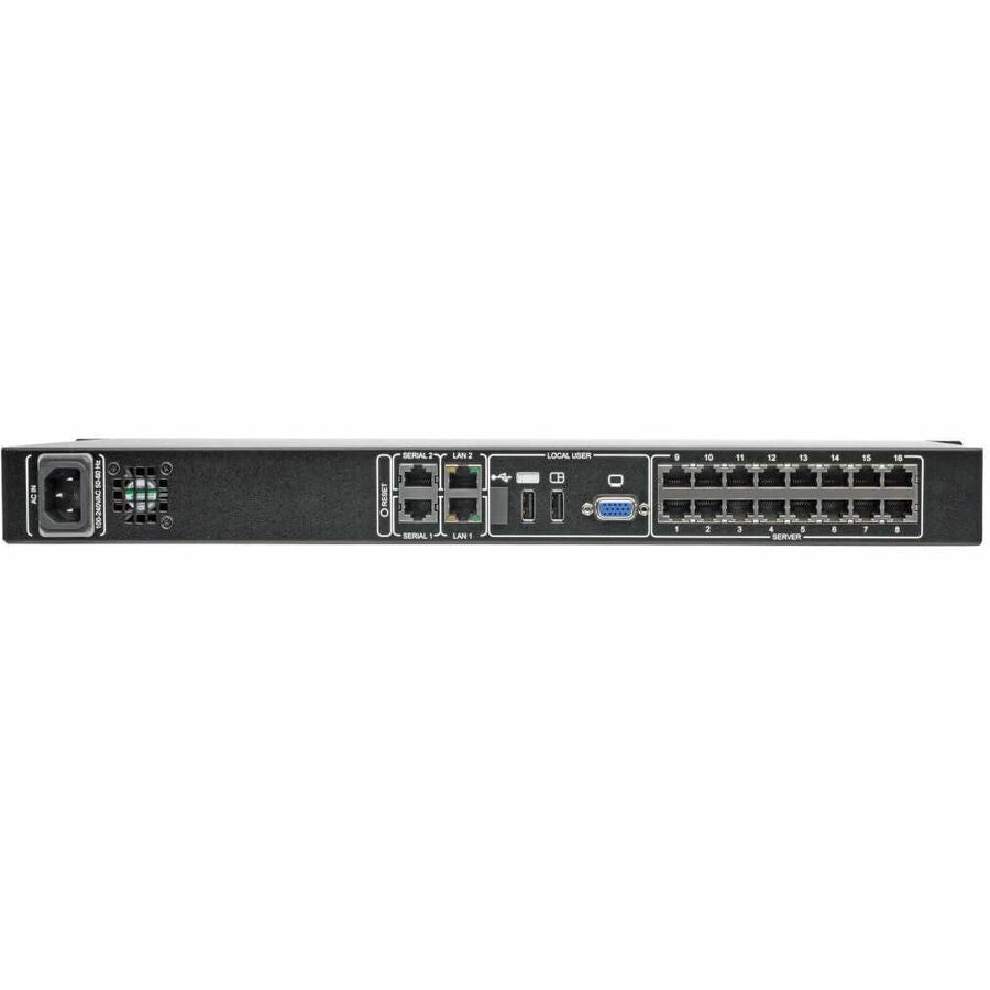 Eaton Tripp Lite Series NetCommander 16-Port Cat5 KVM over IP Switch - 1 Remote + 1 Local User, 1U Rack-Mount, TAA — B072-016-1-IP