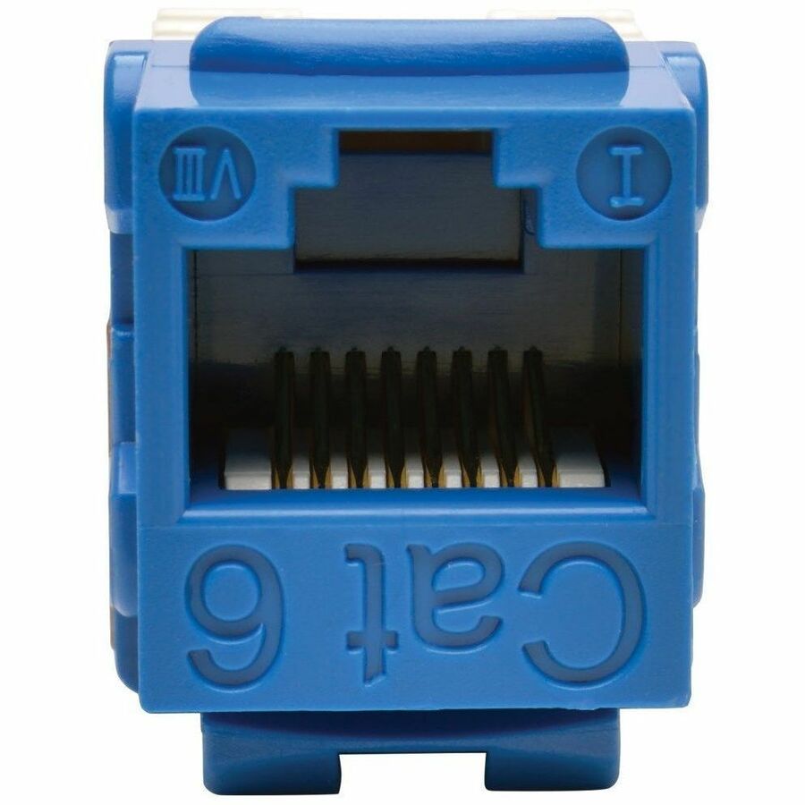Tripp Lite by Eaton Cat6 Cat5e 110 Style Punch down Keystone Jack RJ45 Blue TAA GSA — N238-001-BL
