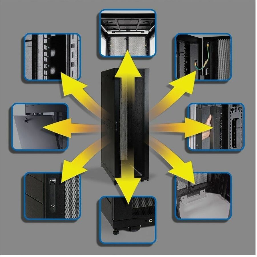 Tripp Lite by Eaton 45U SmartRack Standard-Depth Server Rack Enclosure Cabinet with doors & side panels — SR45UB