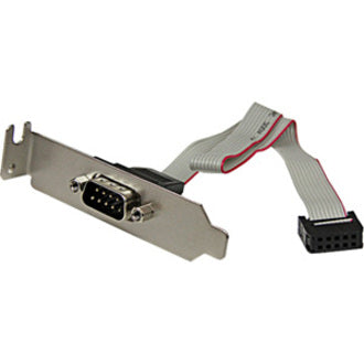 StarTech.com 9-pin Serial to 10-pin Header Slot Plate with Low Profile Bracket - Serial panel - DB-9 (M) - 10 pin IDC (F) - 23 cm — PLATE9MLP
