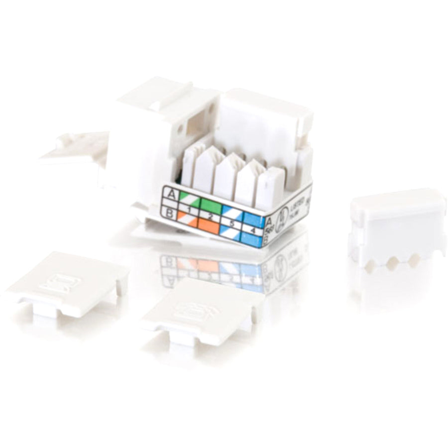 C2G 90° Cat5E RJ45 UTP Keystone Jack - White — 35201