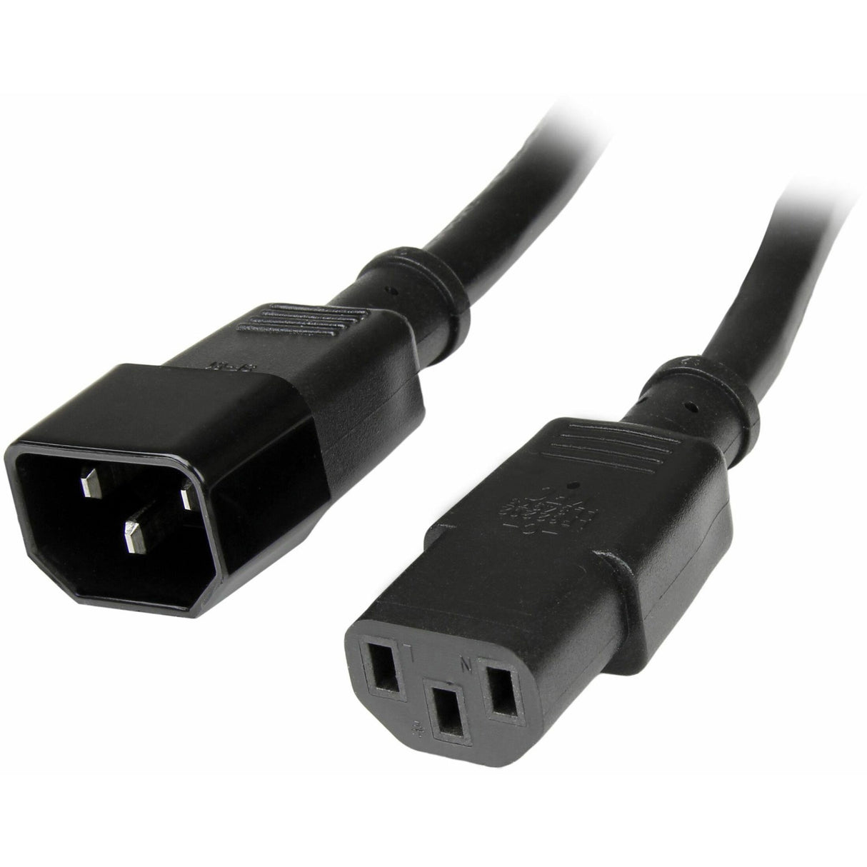 StarTech.com 1ft (0.3m) Power Extension Cord, C14 to C13, 10A 125V, 18AWG, Computer Power Cord Extension, Power Supply Extension Cable — PXT1001