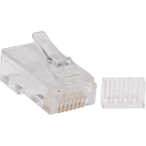 Eaton Tripp Lite Series Cat6 RJ45 Modular Connector Plug with Load Bar, Solid/Stranded Conductor Round Cat6 Wire, 100-pack, TAA — N230-100