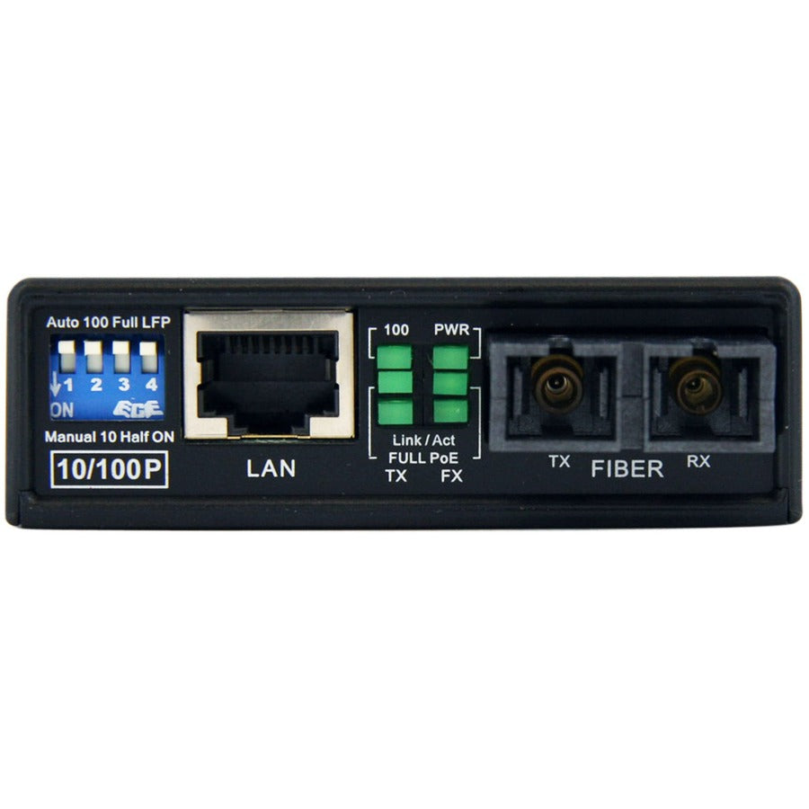 StarTech.com 10/100 Multi Mode Fiber to Ethernet Media Converter SC 2km with PoE — MCM110SC2P