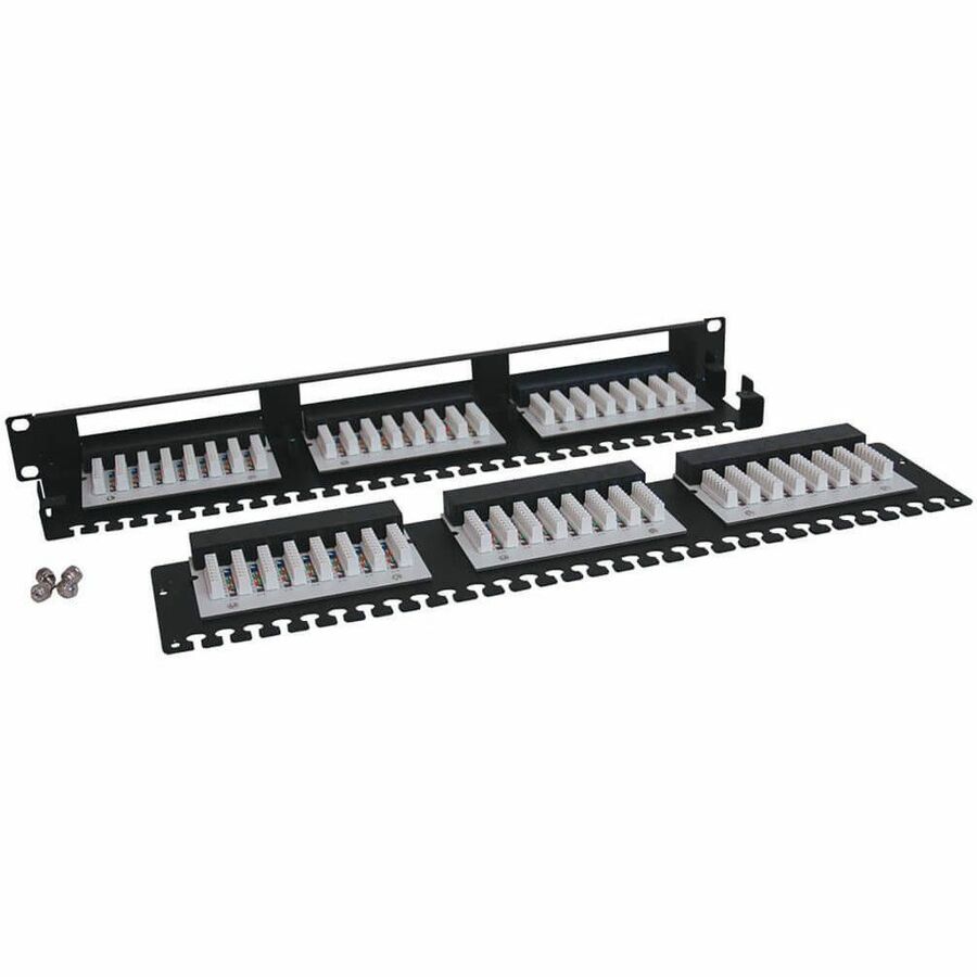 Eaton Tripp Lite Series 48-Port 1U Rack-Mount Cat6/Cat5 High Density 110 Patch Panel, 568B, RJ45 Ethernet, TAA — N252-048-1U