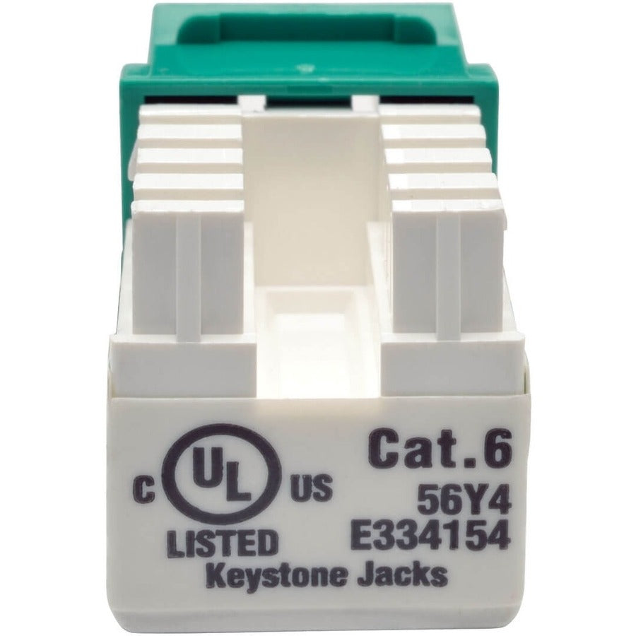Tripp Lite by Eaton Cat6/Cat5e 110 Style Punch Down Keystone Jack - Green, TAA — N238-001-GN