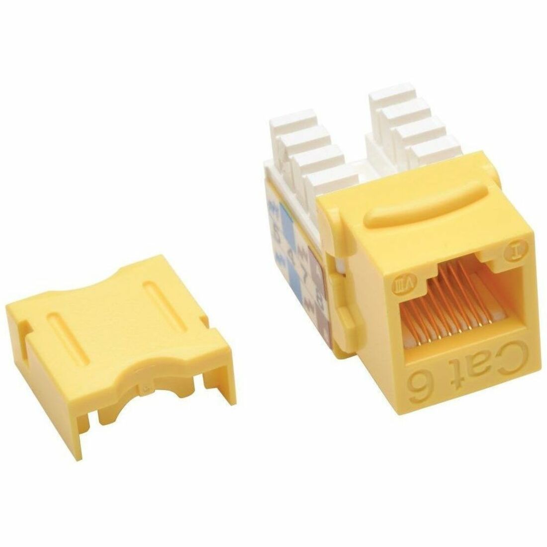 Tripp Lite by Eaton Cat6 Cat5e 110 Style Punch down Keystone Jack RJ45 Yellow TAA — N238-001-YW