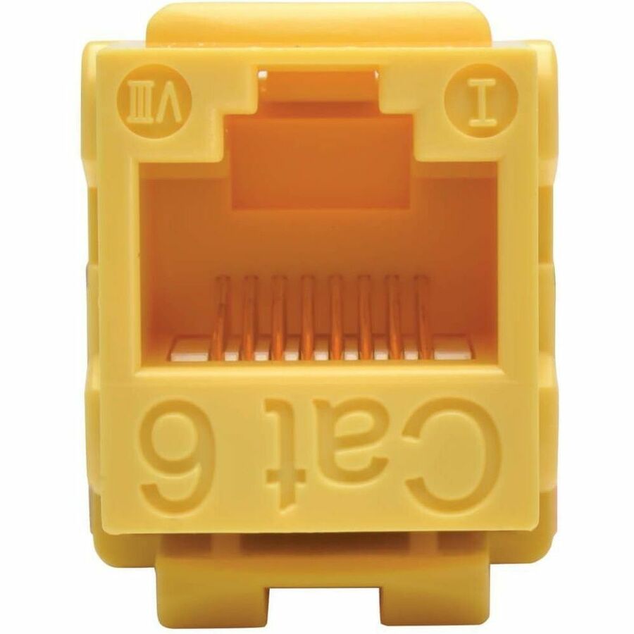 Tripp Lite by Eaton Cat6 Cat5e 110 Style Punch down Keystone Jack RJ45 Yellow TAA — N238-001-YW