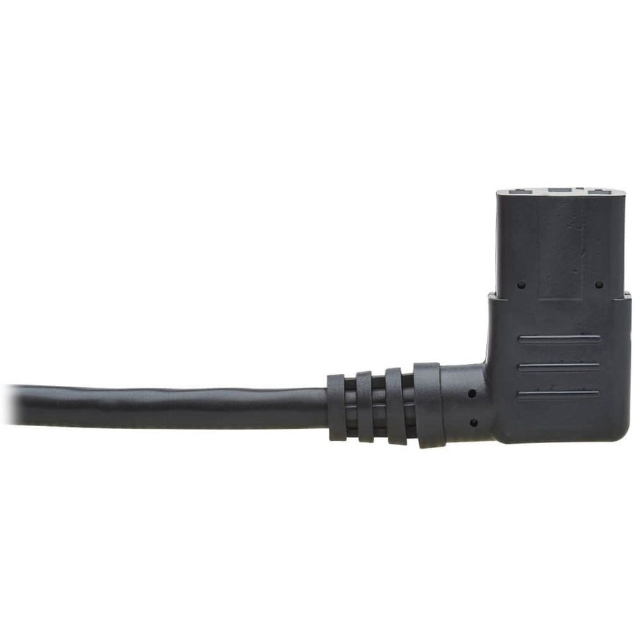 Eaton Tripp Lite Series Power Extension Cord, Right-Angle C13 to C14 PDU Style - 10A, 250V, 18 AWG, 2 ft. (0.61 m), Black — P004-002-13RA