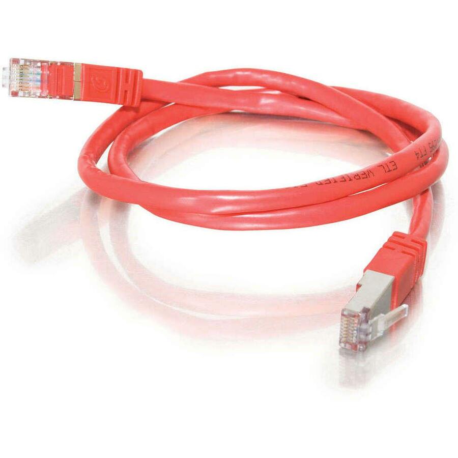 C2G-7ft Cat5e Molded Shielded (STP) Network Patch Cable - Red — 27252
