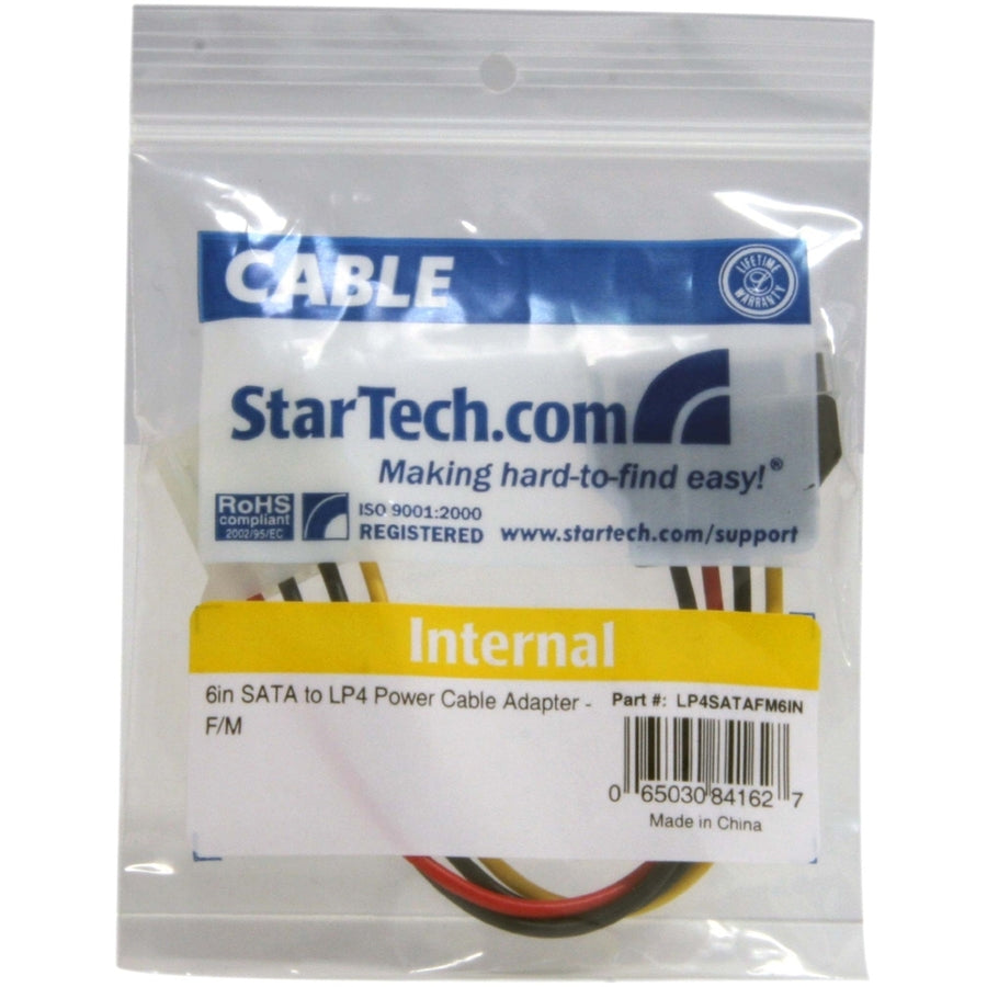 StarTech.com 6in SATA to LP4 Power Cable Adapter - F/M — LP4SATAFM6IN