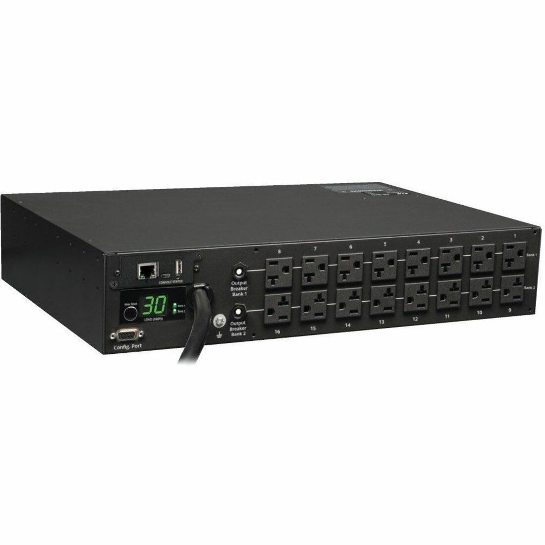Tripp Lite by Eaton PDU 2.9kW Single-Phase Monitored PDU - 120V Outlets (16 5-15/20R) L5-30P 10 ft. (3.05 m) Cord 2U Rack-Mount TAA — PDUMNH30