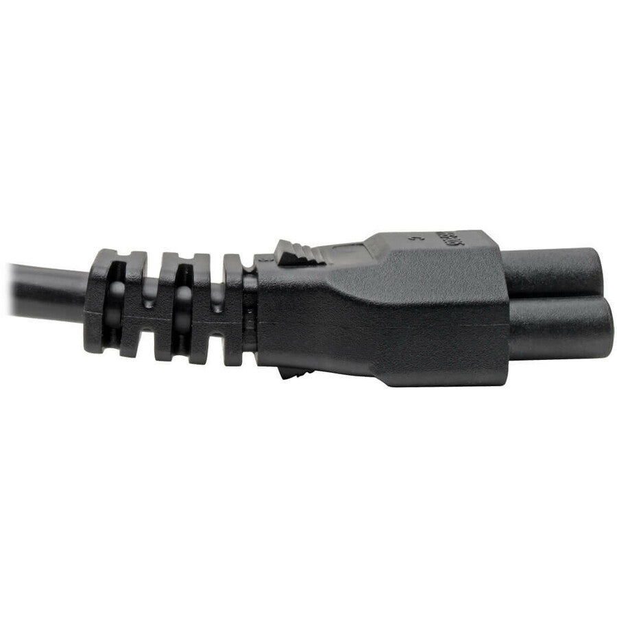 Eaton Tripp Lite Series 3-Slot Power Cord, NEMA 5-15P to C5 - Laptop/Notebook, 7A, 125V, 18 AWG, 6 ft. (1.8 m), Black — P013-006