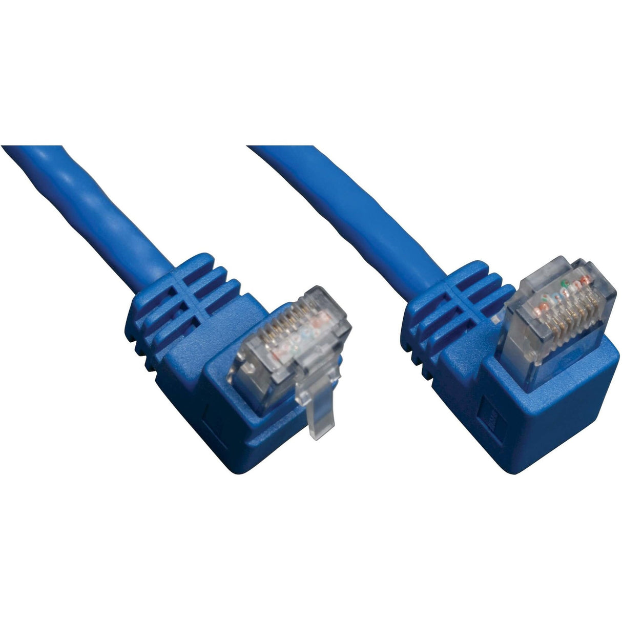 Eaton Tripp Lite Series Down-Angle Cat6 Gigabit Molded UTP Ethernet Cable (RJ45 Right-Angle Down M to RJ45 M), Blue, 3 ft. (0.91 m) — N204-003-BL-DN