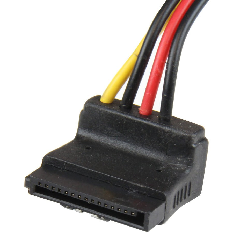 StarTech.com 12in LP4 to 2x Right Angle Latching SATA Power Y Cable Splitter - 4 Pin LP4 to Dual SATA — PYO2LP4LSATR