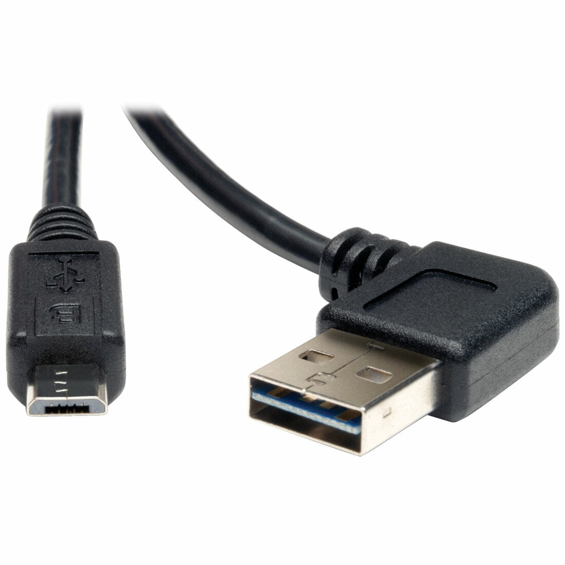 Eaton Tripp Lite Series Universal Reversible USB 2.0 Cable (Reversible Right / Left-Angle A to Micro-B M/M), 3 ft. (0.91 m) — UR050-003-RA