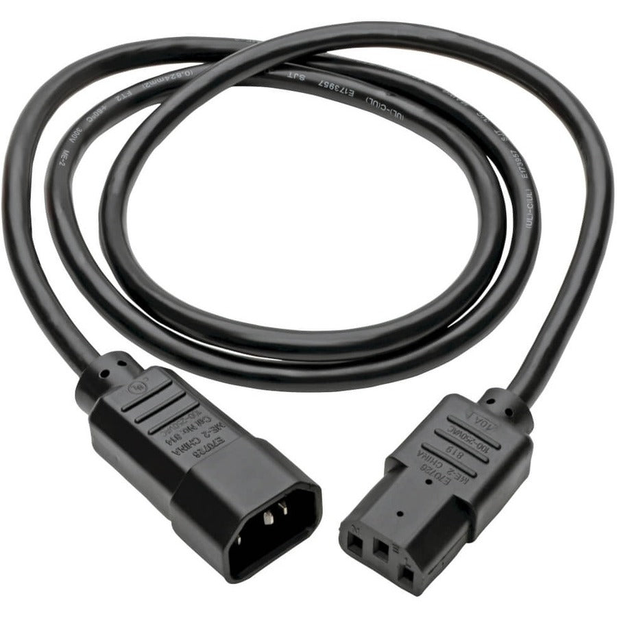 Eaton Tripp Lite Series PDU Power Cord, C13 to C14 - 10A, 250V, 18 AWG, 3 ft. (0.91 m), Black — P004-003