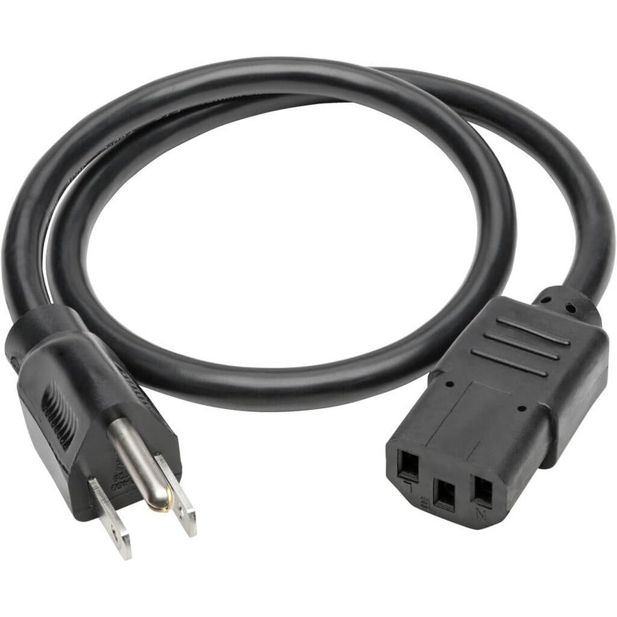 Eaton Tripp Lite Series Desktop Computer AC Power Cable, NEMA 5-15P to C13 - 13A, 125V, 16 AWG, 2 ft. (0.61 m), Black — P006-002-13A