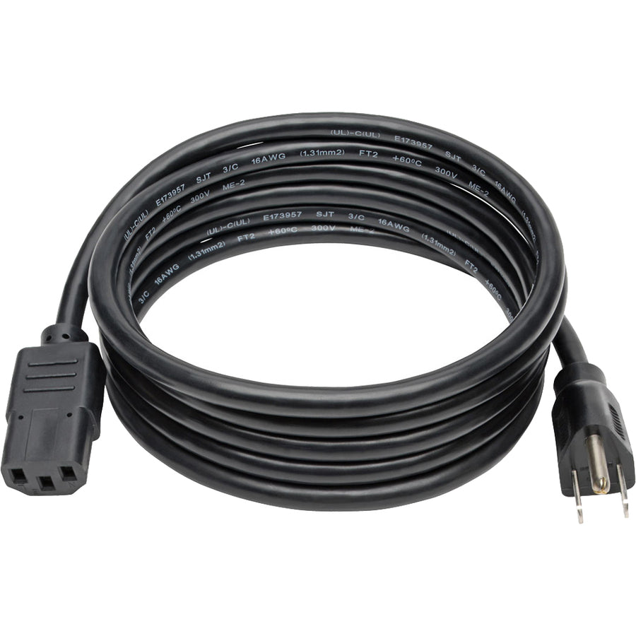Eaton Tripp Lite Series Desktop Computer AC Power Cable, NEMA 5-15P to C13 - 13A, 125V, 16 AWG, 8 ft. (2.43 m), Black — P006-008-13A