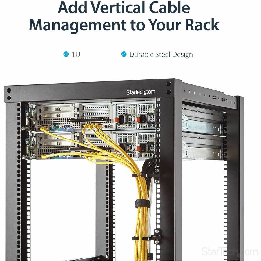 StarTech.com 1U Vertical Server Rack Cable Management D-Ring Hook - 2.2x3.9in (5.7x10cm) — CMHOOK1U