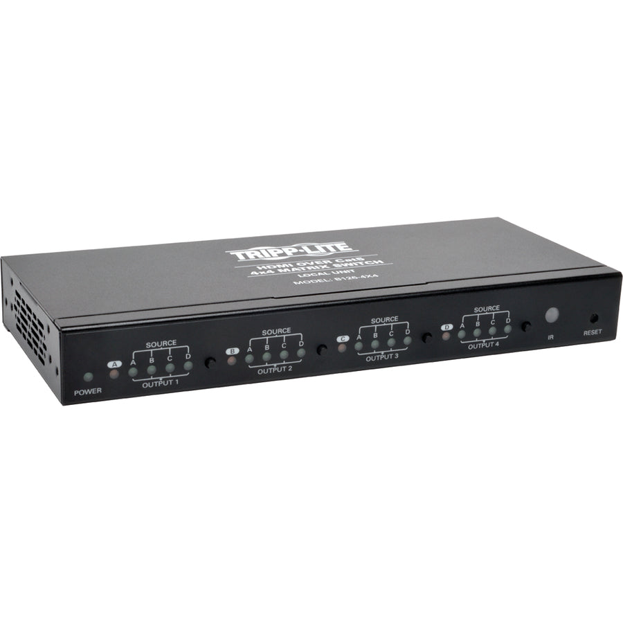 Eaton Tripp Lite Series 4 x 4 HDMI over Cat5/6 Matrix Splitter Switch, Box-Style Transmitter for Video/Audio, Up to 175 ft. (53 m), TAA — B126-4X4