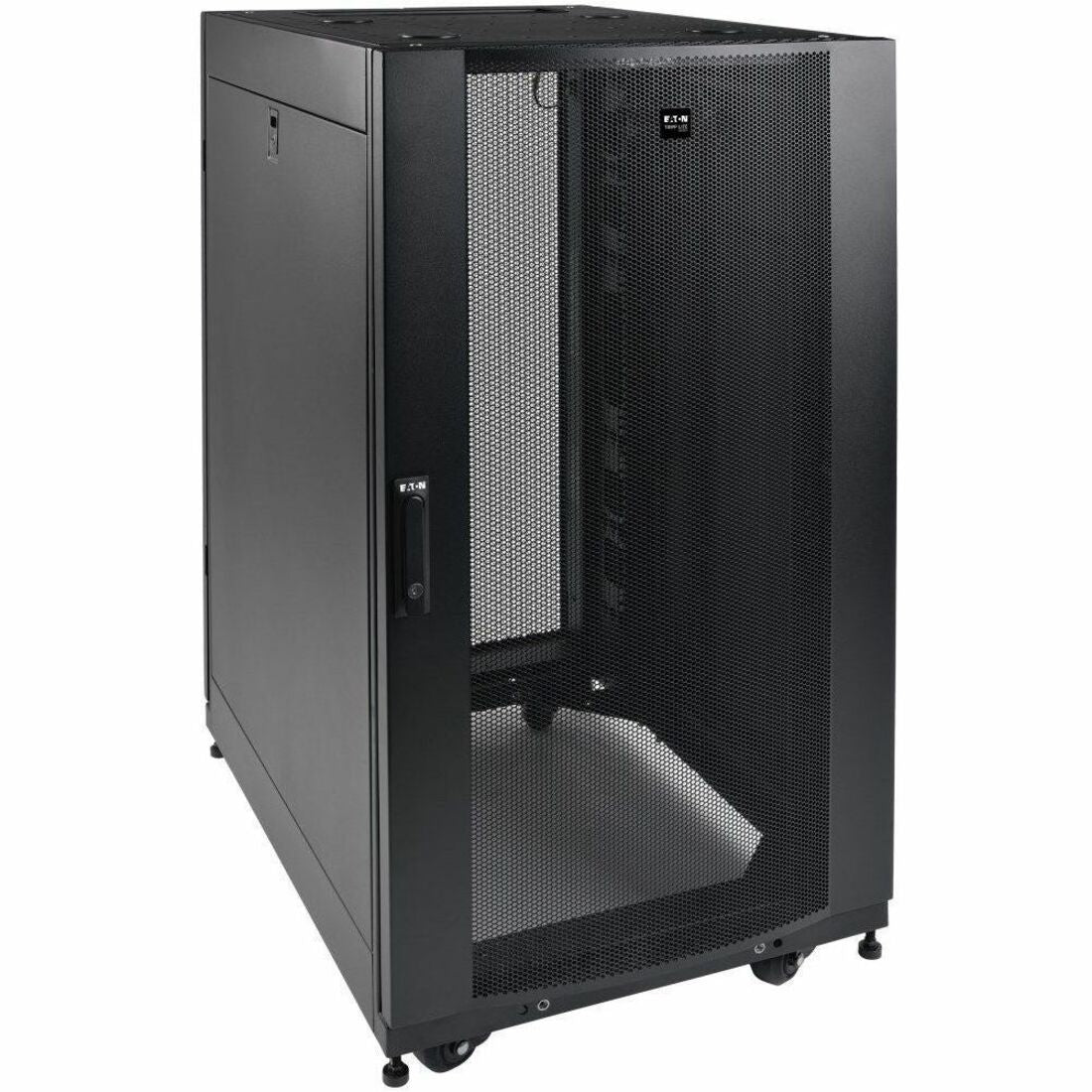 Tripp Lite by Eaton 25U SmartRack Shallow-Depth Half-Height Rack Enclosure, Doors, Side Panels, Heavy-Duty Casters — SR25UBSD3