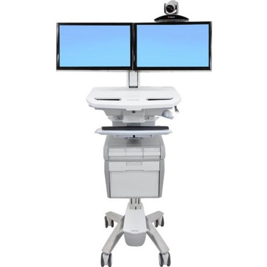 Ergotron StyleView Telepresence Cart, Dual Monitor — SV43-1310-0