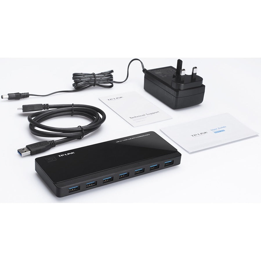 TP-Link UH720 - Powered USB Hub 3.0 with 7 USB 3.0 Data Ports and 2 Smart Charging USB Ports — UH720