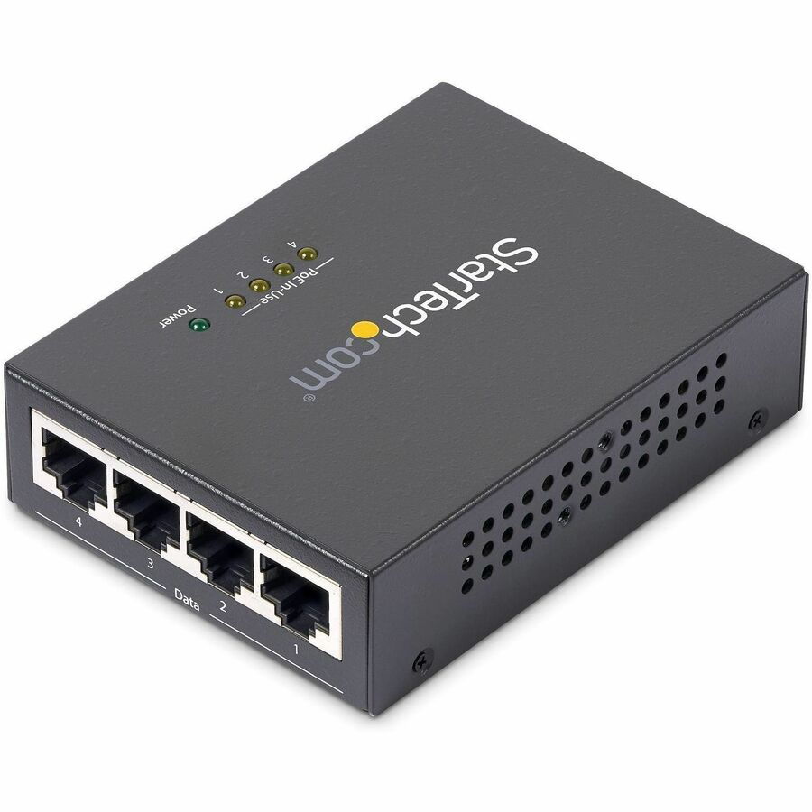 StarTech.com 4 Port Gigabit Midspan - PoE+ Injector - 802.3at and 802.3af — POEINJ4G