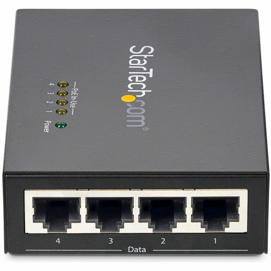 StarTech.com 4 Port Gigabit Midspan - PoE+ Injector - 802.3at and 802.3af — POEINJ4G