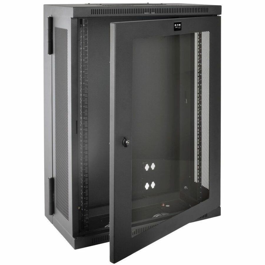Tripp Lite SmartRack 18U Low-Profile Patch-Depth Wall-Mount Half-Height Rack Enclosure Clear Acrylic Window Hinged Back — SRW18US13G