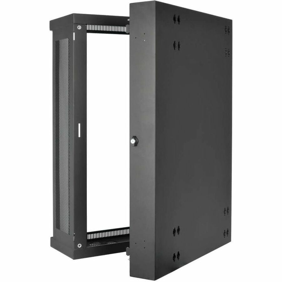 Tripp Lite SmartRack 18U Low-Profile Patch-Depth Wall-Mount Half-Height Rack Enclosure Clear Acrylic Window Hinged Back — SRW18US13G
