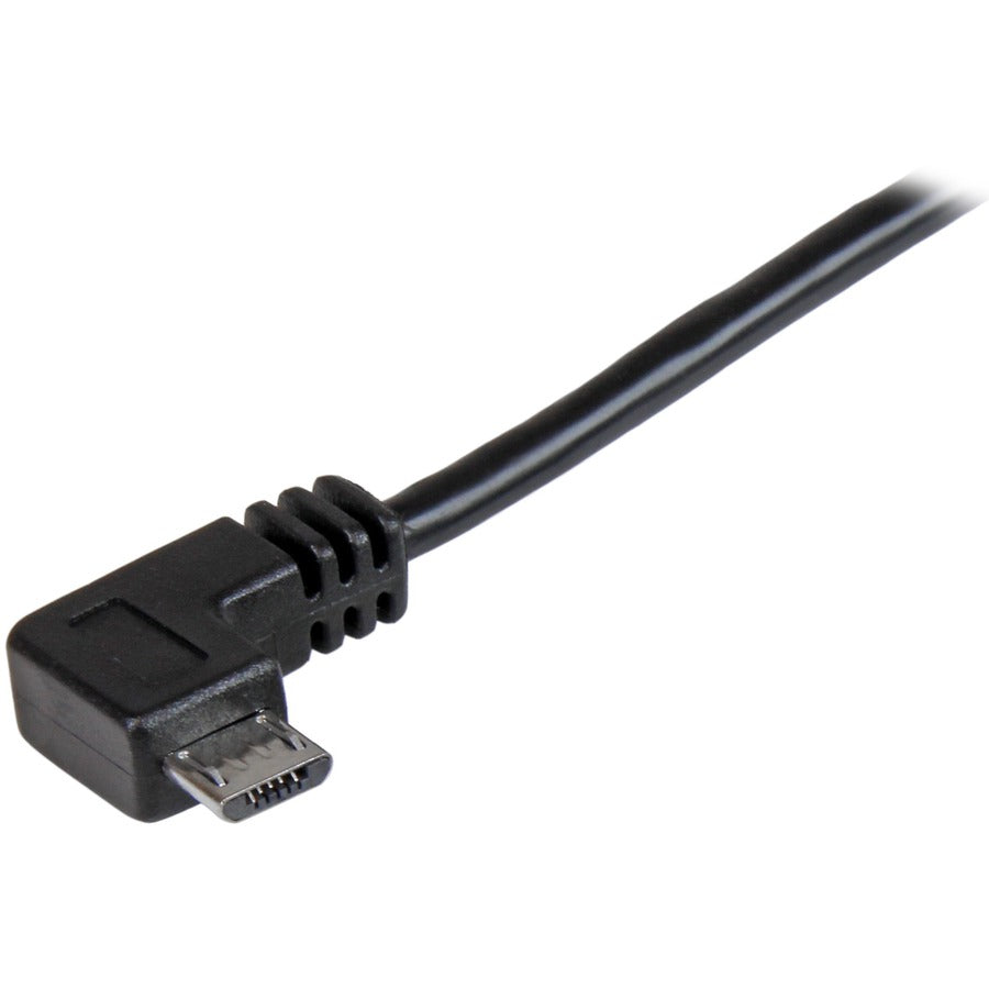 StarTech.com 1m 3 ft Right Angle Micro-USB Charge-and-Sync Cable M/M - USB 2.0 A to Micro-USB - 30/24 AWG — USBAUB1MRA