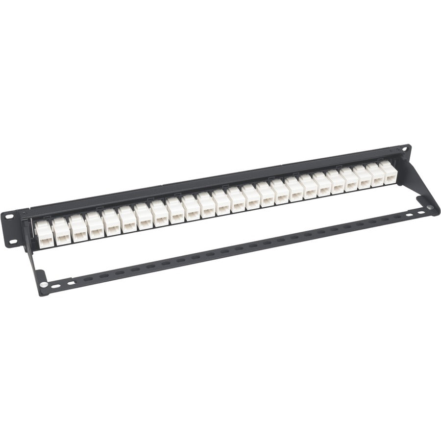 Eaton Tripp Lite Series 24-Port Cat6a Feed-Through Patch Panel - 4PPoE Compliant, 1U Rack-Mount, RJ45 Ethernet, Black, TAA — N254-024-6A