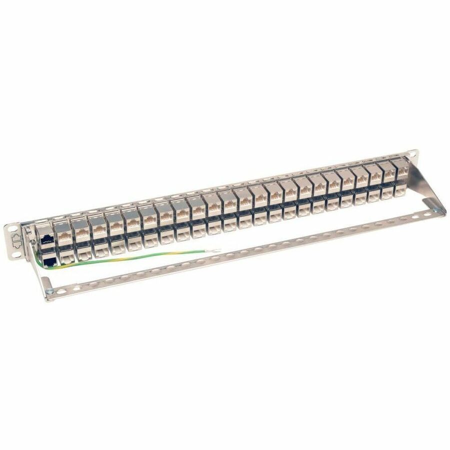 Eaton Tripp Lite Series 48-Port 1U Rack-Mount STP Shielded Cat6a Feedthrough Patch Panel, RJ45 Ethernet, TAA — N254-048-SH-6A