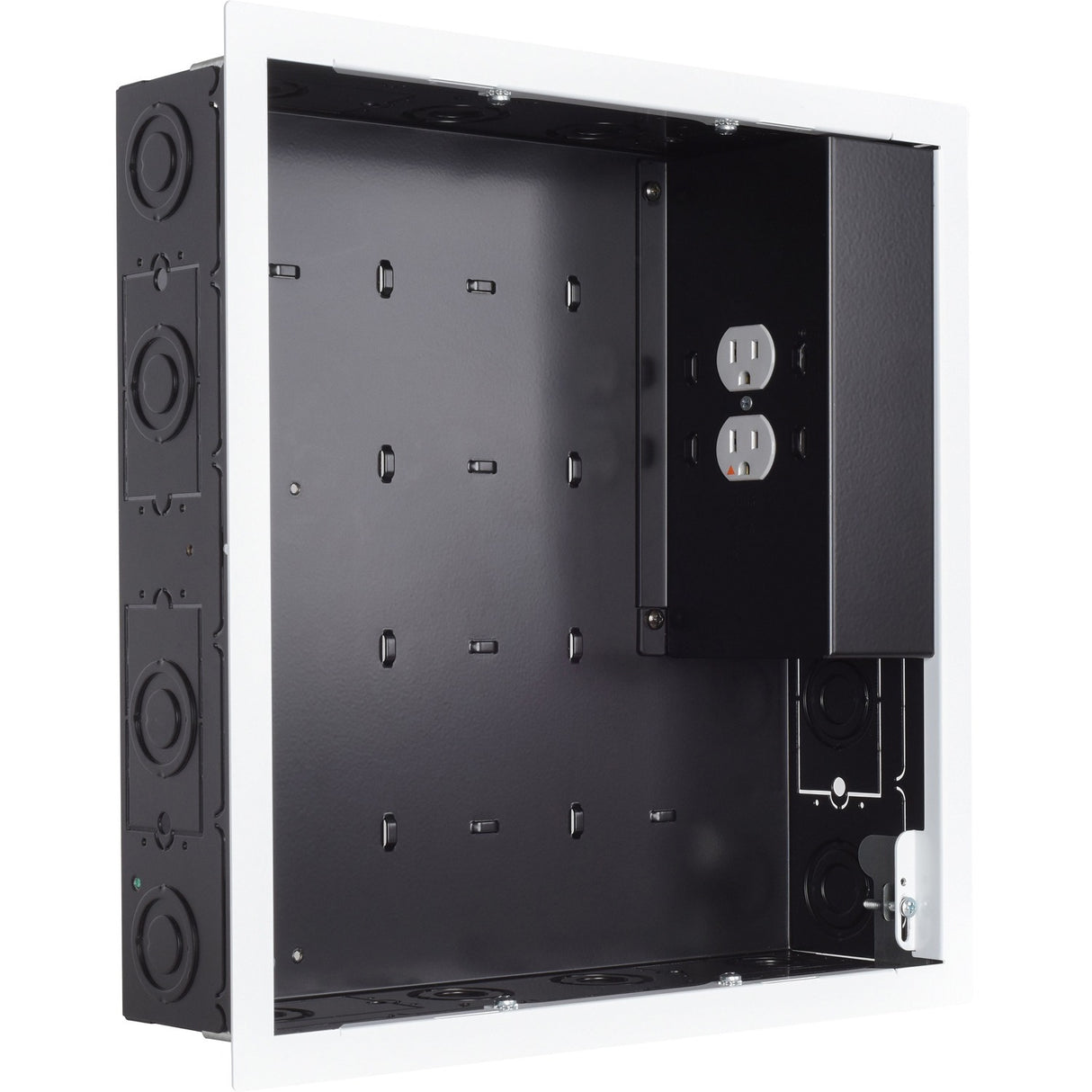 Chief Proximity In-Wall Storage Box - With 2 Receptacle Filter & Surge - Black — PAC526FWP2