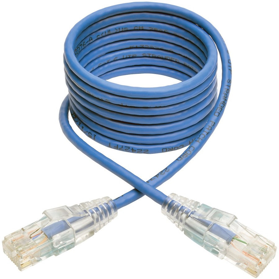 Eaton Tripp Lite Series Cat6 Gigabit Snagless Slim UTP Ethernet Cable (RJ45 M/M), PoE, Blue, 5 ft. (1.52 m) — N201-S05-BL