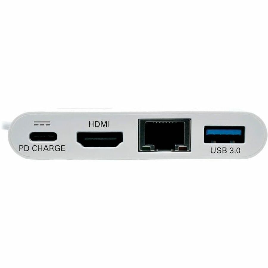 Eaton Tripp Lite Series USB-C Multiport Adapter - HDMI, USB 3.x (5Gbps) Hub Port, Gigabit Ethernet, 60W PD Charging, HDCP, White — U444-06N-HGU-C