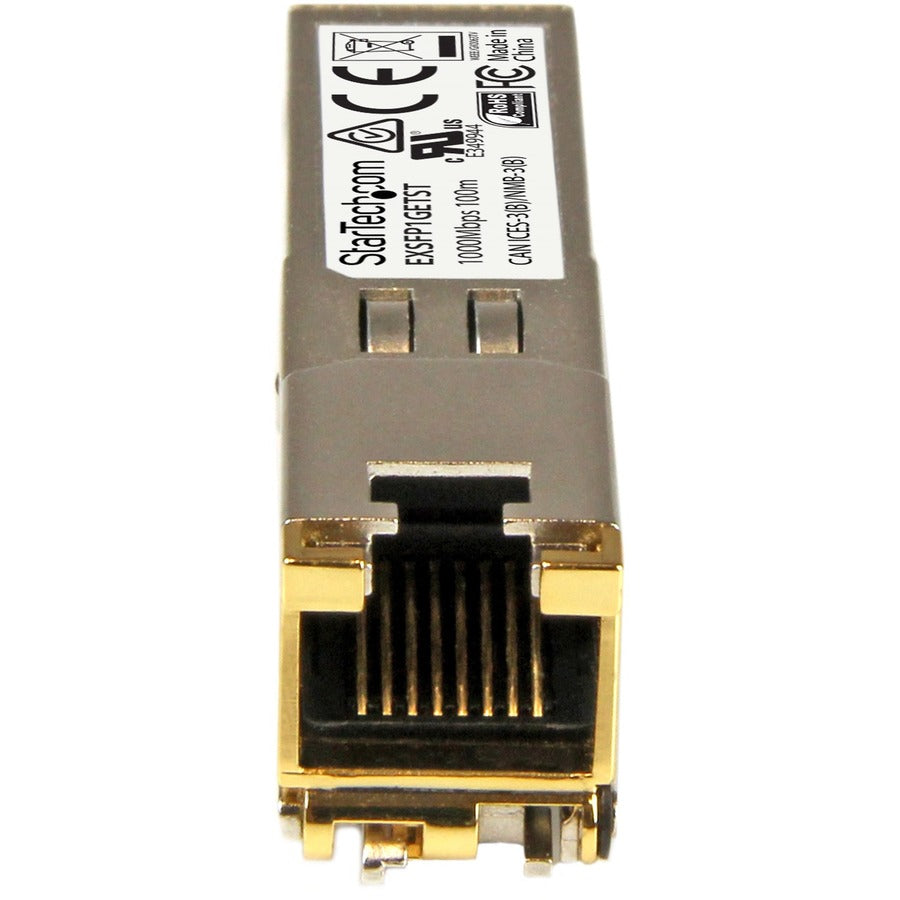 StarTech.com Juniper EX-SFP-1GE-T Compatible SFP Module - 1000BASE-T - 1GE Gigabit Ethernet SFP to RJ45 Cat6/Cat5e Transceiver - 100m — EXSFP1GETST
