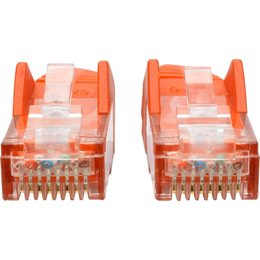 Eaton Tripp Lite Series Cat6 Gigabit Snagless Molded (UTP) Ethernet Cable (RJ45 M/M), PoE, Orange, 1 ft. (0.31 m) — N201-001-OR