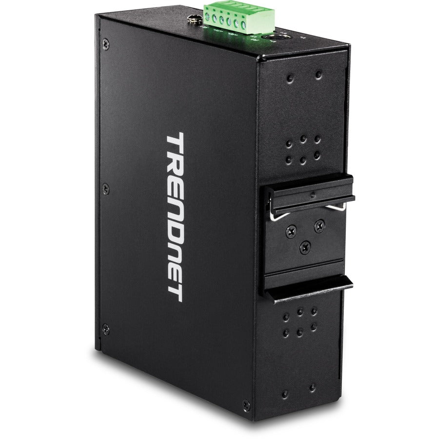 TRENDnet 10-Port Hardened Industrial Gigabit DIN-Rail Switch, 20Gbps Switching Capacity, DIN-Rail And Wall Mounts Included, Dual Redundant, Two RJ-45/SFP Ports, Lifetime Protection, Black, TI-G102