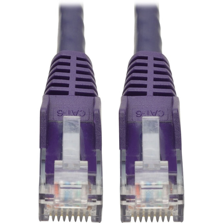 Eaton Tripp Lite Series Cat6 Gigabit Snagless Molded (UTP) Ethernet Cable (RJ45 M/M), PoE, Purple, 1 ft. (0.31 m) — N201-001-PU