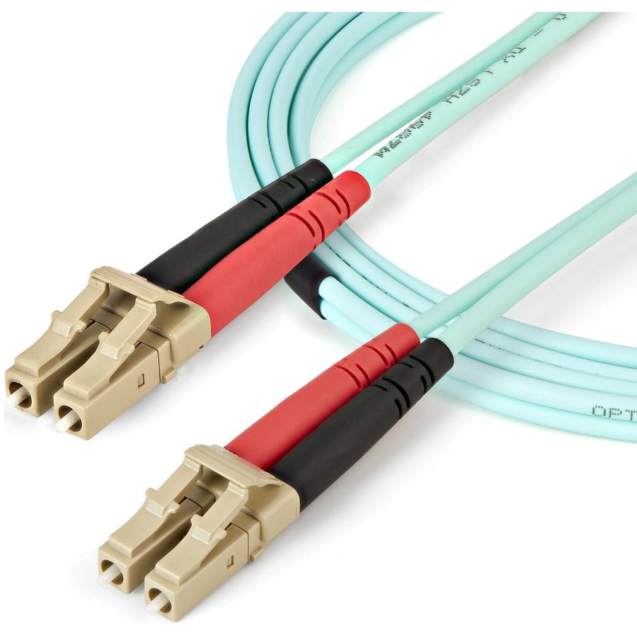 StarTech.com 2m (6ft) LC/UPC to LC/UPC OM4 Multimode Fiber Optic Cable, 50/125µm LOMMF/VCSEL Zipcord Fiber, 100G, LSZH Fiber Patch Cord — 450FBLCLC2