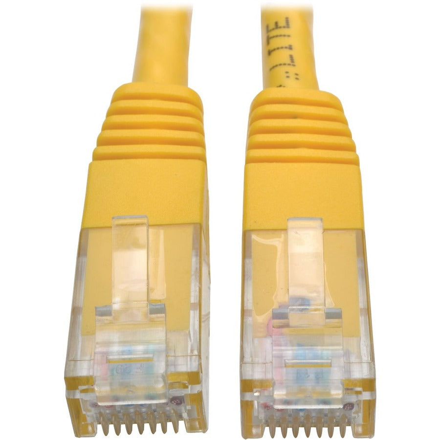 Eaton Tripp Lite Series Cat6 Gigabit Molded (UTP) Ethernet Cable (RJ45 M/M), PoE, Yellow, 1 ft. (0.31 m) — N200-001-YW